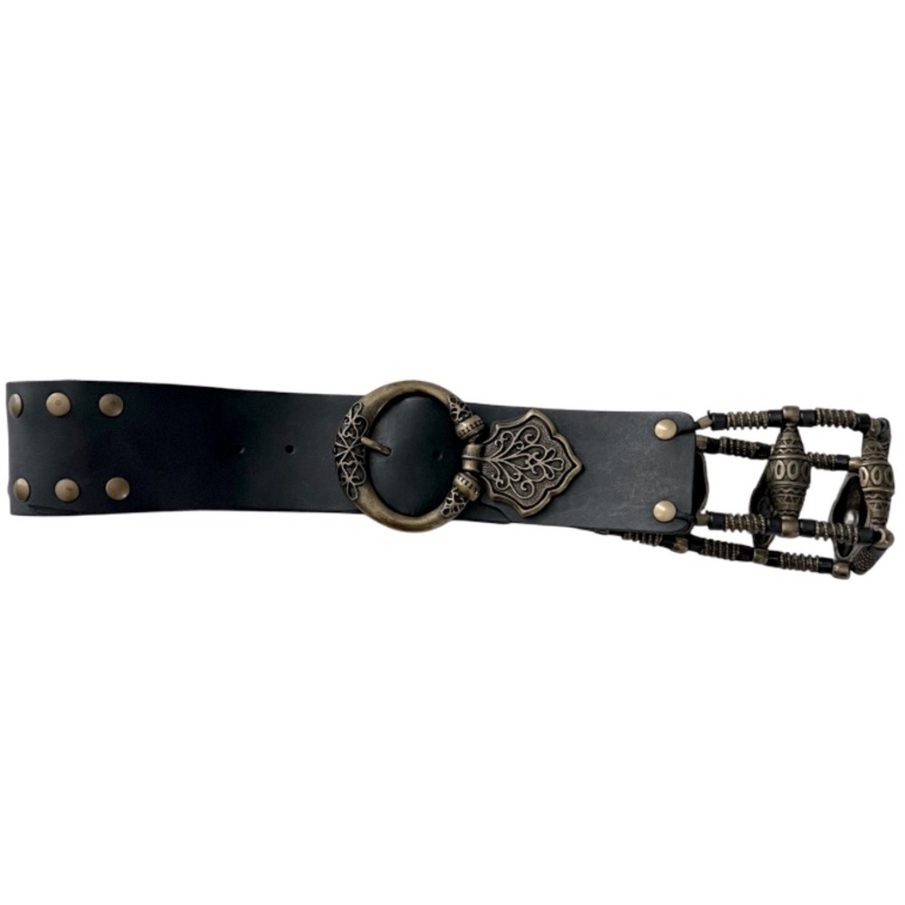 Punto Fibbia Genuine Leather Studded Chain Style Belt Women's Size Medium